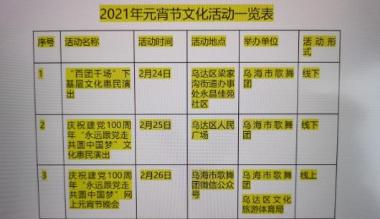 乌海市18项文化活动陪您一起闹元宵